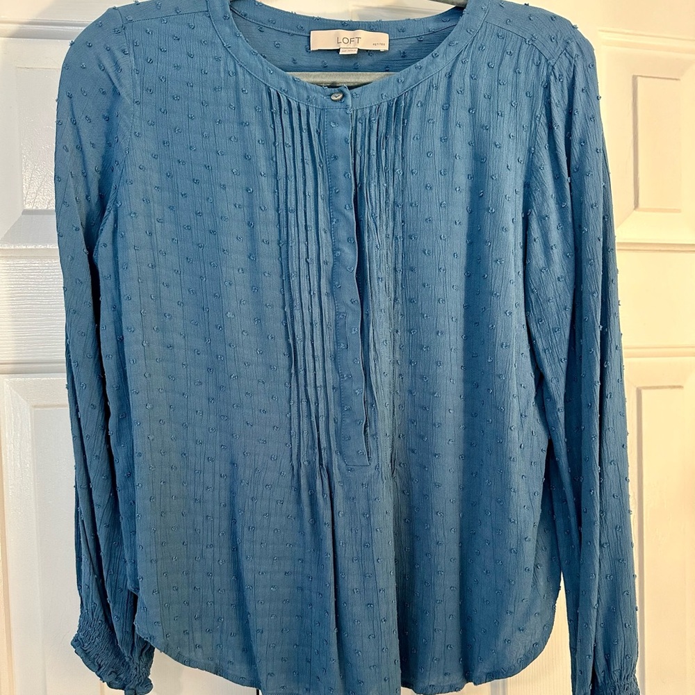 Loft Swiss dot blouse. Size M petite